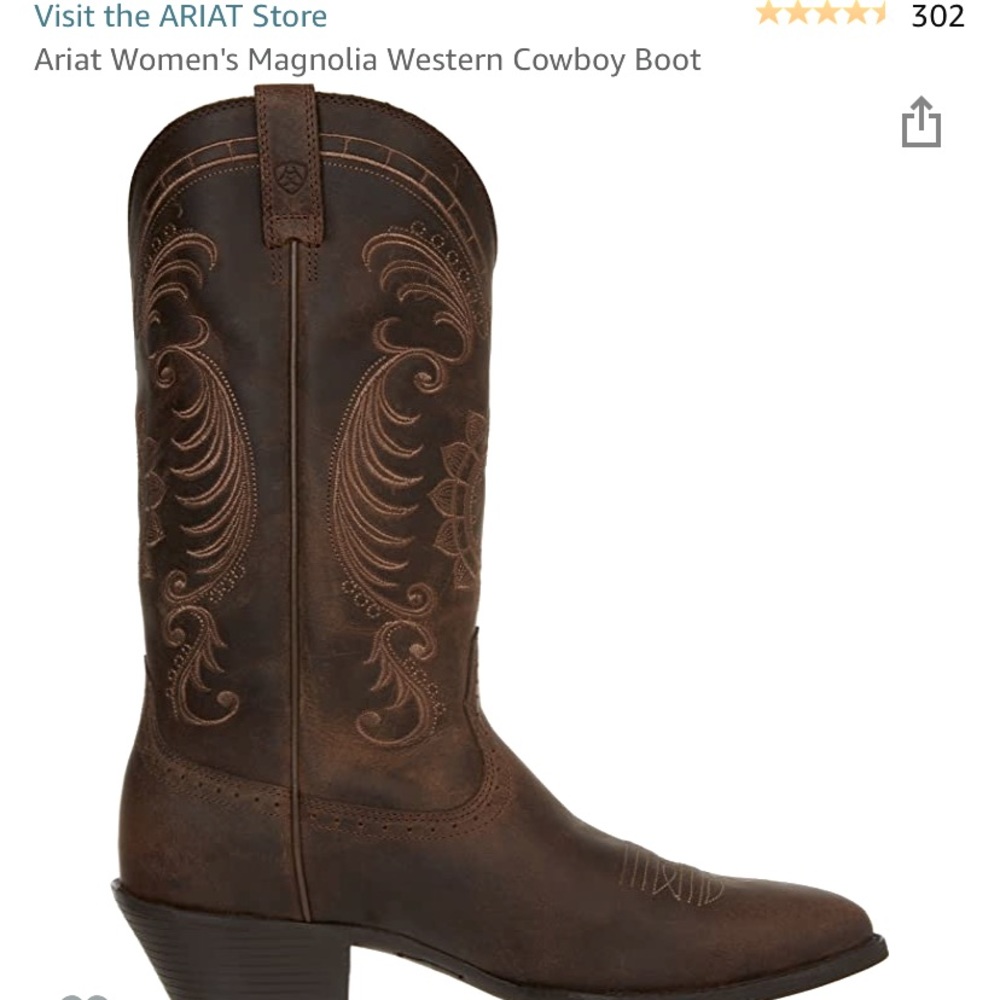 Ariat Women's Magnolia Western Cowboy Boot “Distressed Brown” Leather Size 6